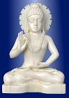 Fine vintage Indian ivory Buddha seated in 'Gesture of Debate' or 'discussion' mudra or vitarka mudra (4 in. tall) - from the Villa Del Prado Light of Asia Collection