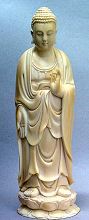 Exceptional Japanese Ivory Standing Amitabha Buddha (9 in. tall) - late 19th C - from the Villa Del Prado Light of Asia Collection