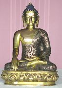 Fine Nepalese buddha seated in earth witness mudra